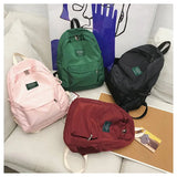 Waterproof Nylon Backpack for College Teenage Girl School Bag