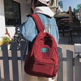 Waterproof Nylon Backpack for College Teenage Girl School Bag