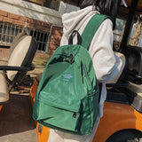 Waterproof Nylon Backpack for College Teenage Girl School Bag