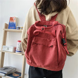 Canvas Women's Backpack Large Capacity Laptop Bag Daypack for Girls