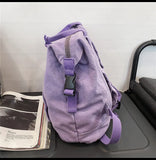 Canvas Women's Backpack Large Capacity Laptop Bag Daypack for Girls