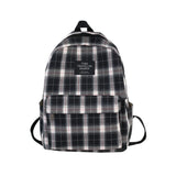 Plaid Pattern Canvas School Bag Softback Rucksack