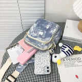 Tie-dye Shoulder Bag Women Canvas Cross Body Harajuku Teens Retro