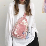 Tie-dye Shoulder Bag Women Canvas Cross Body Harajuku Teens Retro
