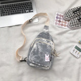 Tie-dye Shoulder Bag Women Canvas Cross Body Harajuku Teens Retro