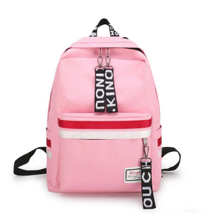 Stripes Canvas Backpack Teenager Girls Shoulder Bag High School Book bags