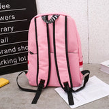 Stripes Canvas Backpack Teenager Girls Shoulder Bag High School Book bags