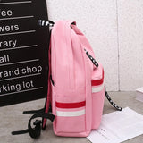 Stripes Canvas Backpack Teenager Girls Shoulder Bag High School Book bags
