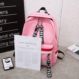 Stripes Canvas Backpack Teenager Girls Shoulder Bag High School Book bags