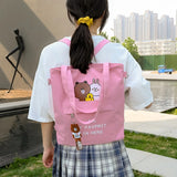 Canvas Shoulder Bag Girls' Handbag Multiple Backpacking Styles