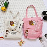 Canvas Shoulder Bag Girls' Handbag Multiple Backpacking Styles