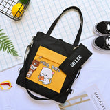 Canvas Shoulder Bag Girls' Handbag Multiple Backpacking Styles