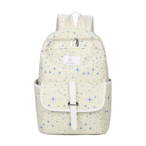 Canvas Starlight Printing Backpack for Teenager Girls