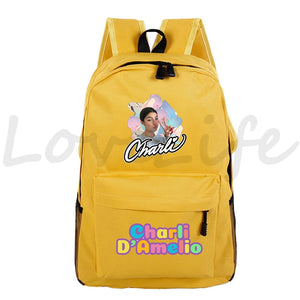 Charli Damelio Backpack Women Travel Knapsacks
