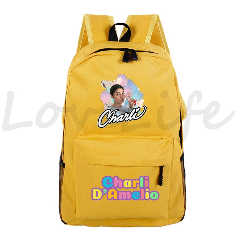 Charli Damelio Backpack Women Travel Knapsacks