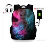 Quinn Print Backpack School Bags For Girls Bagpack Mochila Escolar USB Charging