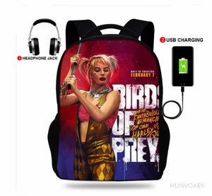 Quinn Print Backpack School Bags For Girls Bagpack Mochila Escolar USB Charging