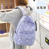 Students Cartoon Rabbit Printing Backpack Travel Bagpack Girls Laptop School Bag