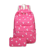 Students Cartoon Rabbit Printing Backpack Travel Bagpack Girls Laptop School Bag