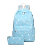 Students Cartoon Rabbit Printing Backpack Travel Bagpack Girls Laptop School Bag