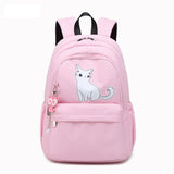 Kitten Cat Print Backpack Girls Travel Shoulder Bag