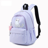 Kitten Cat Print Backpack Girls Travel Shoulder Bag
