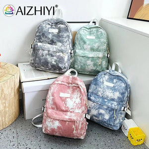 Tie Dye Large Backpack Women Travel School Rucksack Handbags