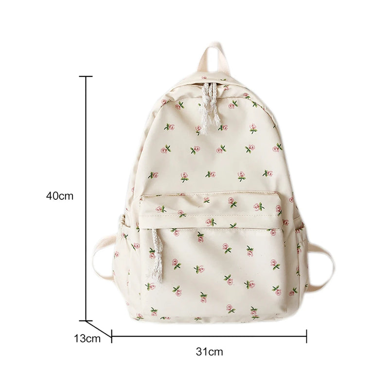 Women Floral Printing Backpack Casual School Bags