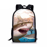 Animal Shark Printing School Backpack for Boys