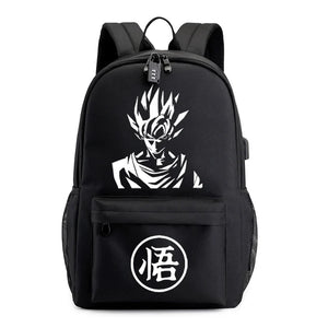 Goku Luminous Backpack USB Charging for Teenagers Travel Large Capacity