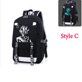Goku Luminous Backpack USB Charging for Teenagers Travel Large Capacity