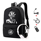 Goku School Backpacks USB Charging for Teenagers Travel Large Capacity