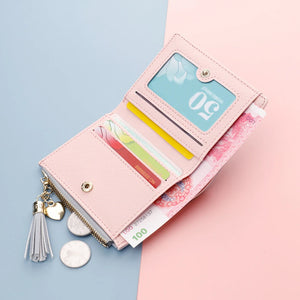 Women's Short Tassel Wallet Clutch Bag for Traveling