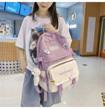 Waterproof Nylon Backpack for Girls Large School Bag