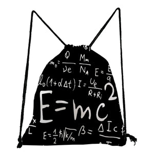 Physical Chemistry School Bag E=mc2 Print Drawstring Pocket