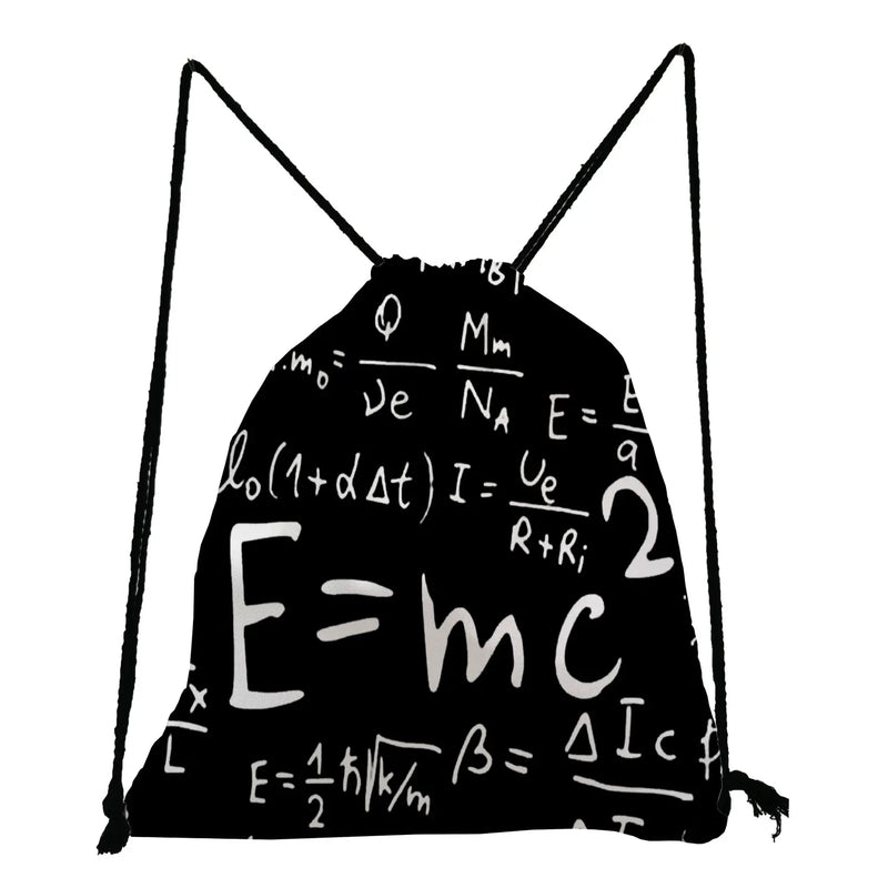 Physical Chemistry School Bag E=mc2 Print Drawstring Pocket