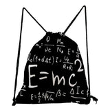 Physical Chemistry School Bag E=mc2 Print Drawstring Pocket