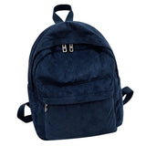 Soft Fabric Backpack Female Corduroy School Backpack For Teenage Girls