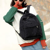 Soft Corduroy School Backpack for Teenage Girls