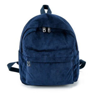 Girls Corduroy School Backpack Pink