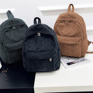 Corduroy School Backpack for Teen Girls