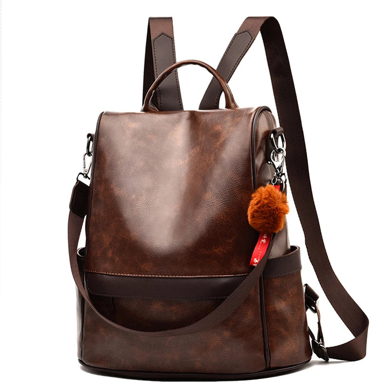 Chic Backpack Purse for Women Large Ladies Shoulder Bags with Pendants