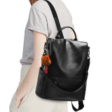 Chic Backpack Purse for Women Large Ladies Shoulder Bags with Pendants