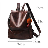 Chic Backpack Purse for Women Large Ladies Shoulder Bags with Pendants