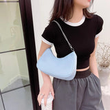 Chain Strap Shoulder Bag Women Casual Solid Underarm Bag Female