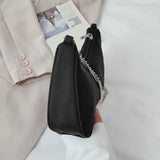 Chain Strap Shoulder Bag Women Casual Solid Underarm Bag Female