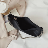 Chain Strap Shoulder Bag Women Casual Solid Underarm Bag Female