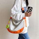 Chic Contrast Colour Nylon Shoulder Bag