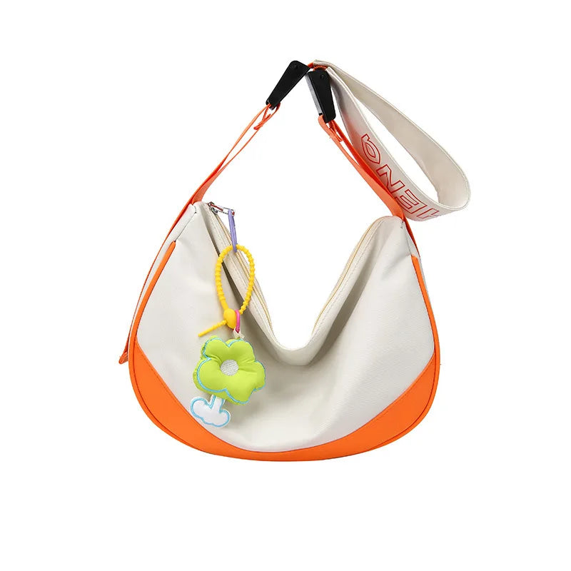 Chic Contrast Colour Nylon Shoulder Bag