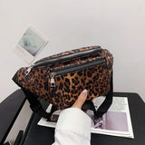 Cow Stripe Printed PU Waist Bag for Women